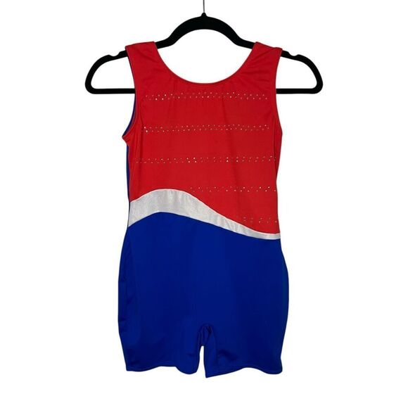 Cat & Jack Girls 14 Patriotic Gymnastics Leotard Dance Unitard - Picture 1 of 6